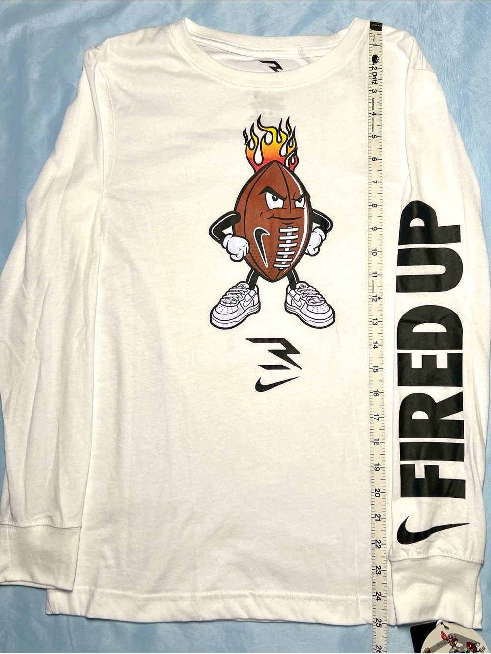 New! Nike Kids White 'Fired Up' Graphic Long-Sleeve Top